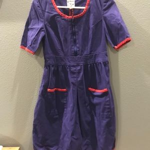 Anthropologie Tulle dress in navy and red small